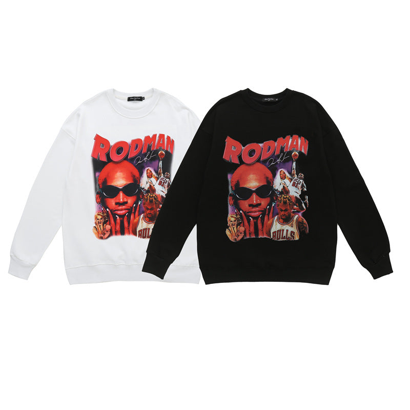 Mens Fall Outfits Sweater Men and Women Hiphop High Street Couple Retro Portrait