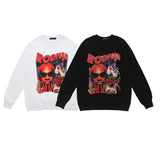 Mens Fall Outfits Sweater Men and Women Hiphop High Street Couple Retro Portrait