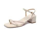 Nude Strappy Block Heels Chunky Heel Sandals