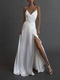 Bridesmaid Dress Spring/Summer Long Dress Sexy Spaghetti Straps Sleeveless V-neck Dress Small Dress