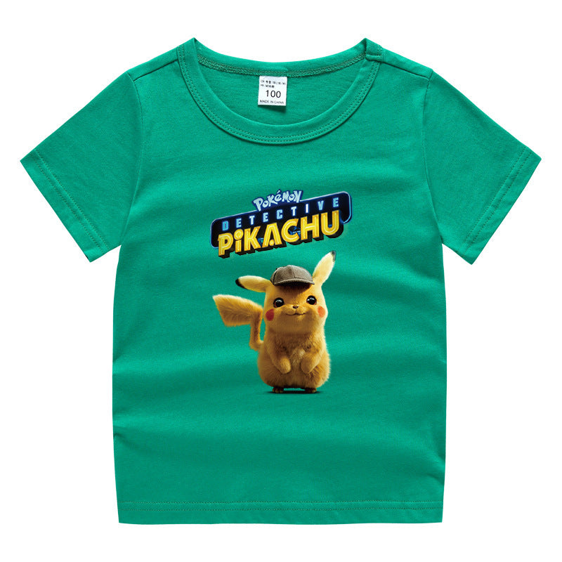 Children Pokemon Pikachu T Shirt Cotton T-shirt Casual Sports