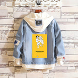 Comic Denim Jacket Male and Female Students Loose Sweater Denim Jacket
