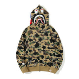 Bape Military Hoodie Autumn And Winter Men'S And Women'S Hooded Zipper Sweatshirt Coat