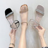 Nude Block Heel Peep Toe Sandals