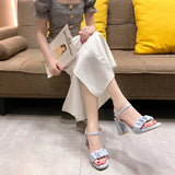 Nude Block Heel Peep Toe Chunky Heel Sandals