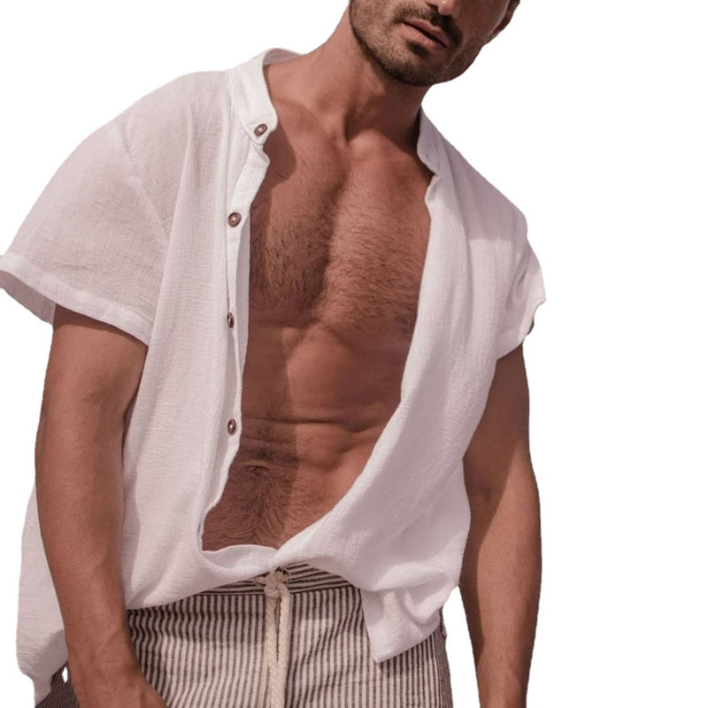 Men Hawaii Shirts Short Sleeve Loose Shirt