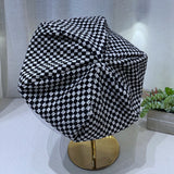 Check Beret Hat Vintage Casual Fashionable Painter Fashion