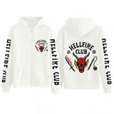 Stranger Things Hellfire Club Coat Printed Hooded Loose Zip Sweatshirt