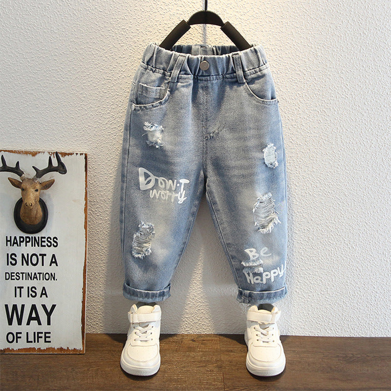Toddler Boys Pants Boys' Jeans Ripped Trousers