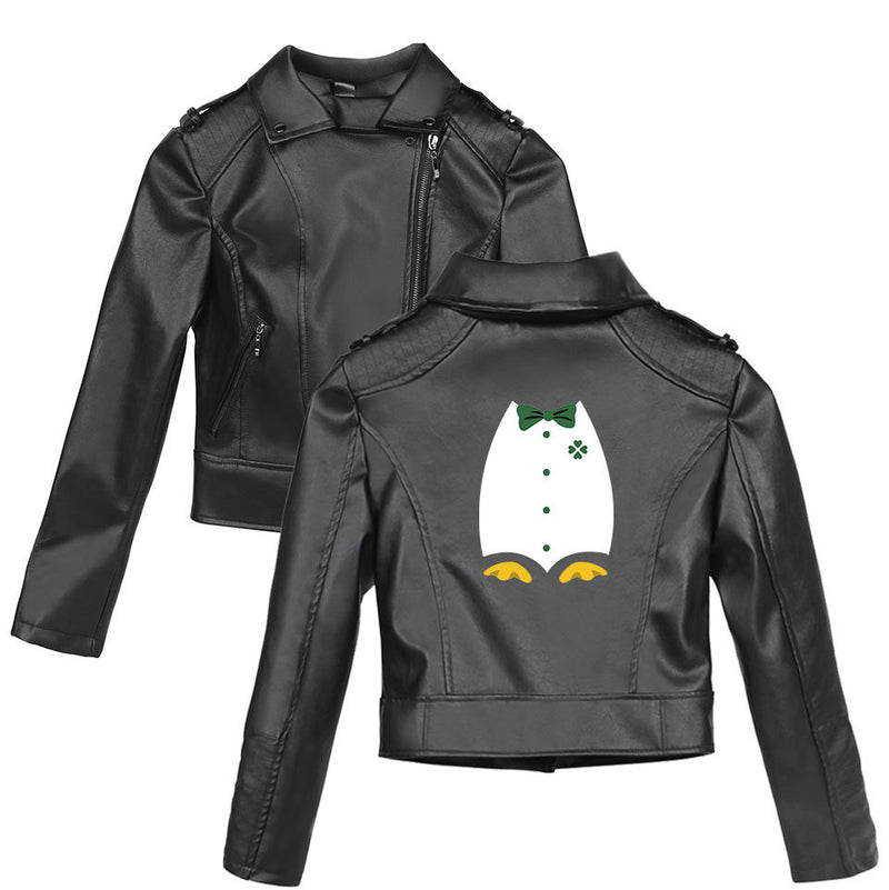Graphic Leather Jacket Women Street around Irish Festival Women's Leather Top