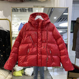 Women Winter Coats Puffer Jacket Down Coat Down Jacket Women's Short Glossy Wash-Free White Duck Down Winter Clothes