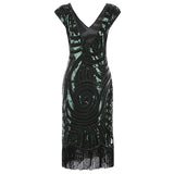 1920S Dress Vintage Sequin Formal Dress Women's V-neck Tassel Dress