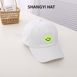Smiley Face Cap Solid Color Embroidered Smiley Children's Baseball Cap
