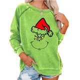 Grinch Hoodie Grinch Stole Christmas round Neck Sweater for Women