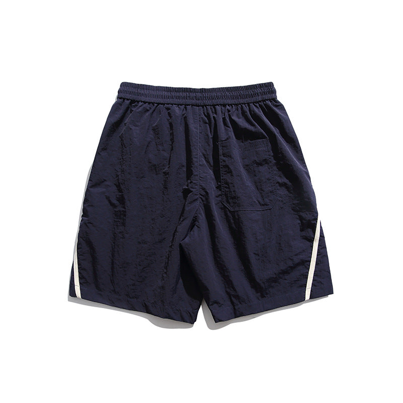 Men Shorts Summer Embroidered Straight Casual Pants Retro