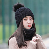 Women Winter Hats Female Winter Fleece Lined Padded Warm Keeping Knitted Hat