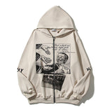 Rrr123 Hoodie Retro Design Distressed Cardigan Hoodie