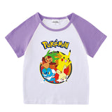 Children Pokemon Pikachu T Shirt Cotton T-shirt Casual Sports Cute