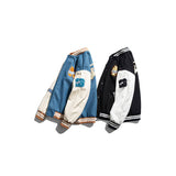 Varsity Jacket Vintage Autumn Men's Baseball Uniforms Campus Color Contrast Patchwork Youth Casual Jacket
