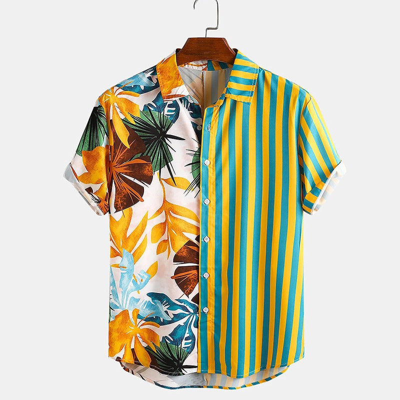 Men Hawaii Shirts Printed Short Sleeve Shirt