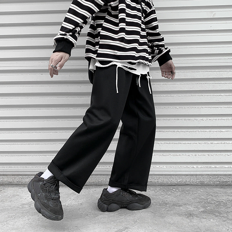 Men Pants Loose Straight Sweatpants Boys Casual Pants
