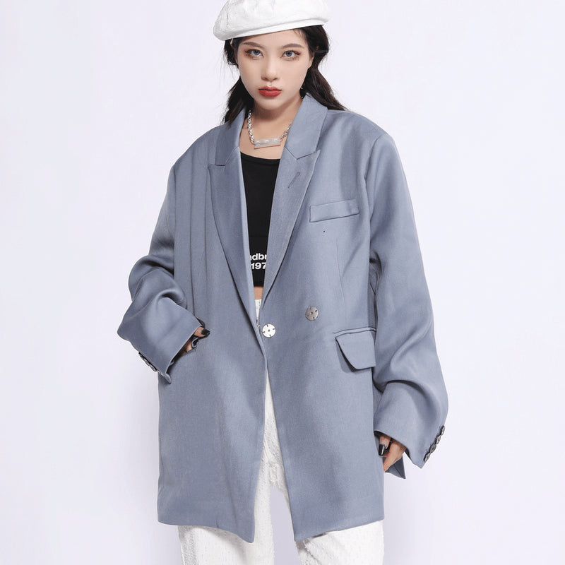 Men's Casual Suit Man Blzer Simple Style Solid Color Casual Suit Jacket Men's Loose Lapels Jacket Small Suit