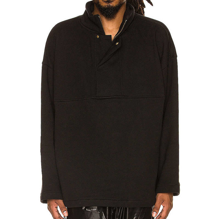 Fog Fear Of God Essentials Sweatshirt Half Zip Sweatshirt ABC Flocked Printed Stand Collar Pullover