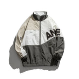 Vintage Letterman Jacket Autumn Color Matching Printed Jacket