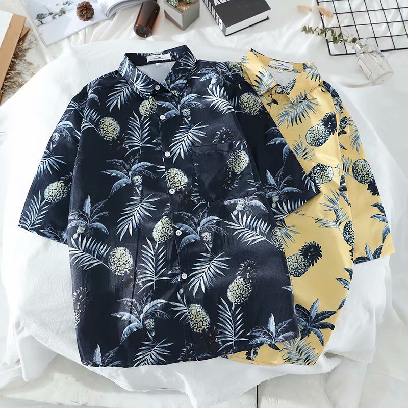 Men Beach T Shirts Summer Loose Men's Short Sleeve Top