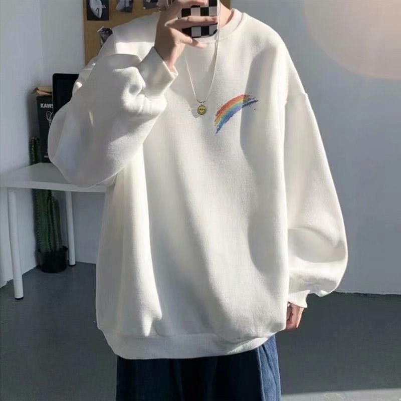 Men Sweatshirts Sweater Men's Autumn Loose round Neck Print