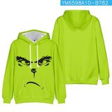 Grinch Hoodie Christmas Grinch Printed Casual Hooded Sweater Autumn And Winter