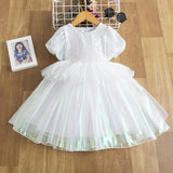 Toddler Girls Sequin Gown Dress Mermaid Colorful Sequined Princess Dress Summer Dress Sequined Embroidered Children's Gauze Dress