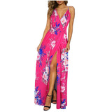 Summer Wedding Guest Dresses Summer Dress Mid-Waist Floral Print Sling Fairy Dress