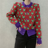 Preppy Aesthetic Sweater O-neck Short Cardigan Women's Knitwear