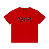 Amiri T Shirt Letter Sketch Casual round Neck Short Sleeves T-shirt