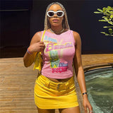 Music Festivals Rave Outfits Girls Tops Summer Women's Fashion round Neck Slim Fit