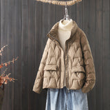 Women Winter Coats Puffer Jacket Down Coat Thin Lightweight Short Type Down Jacket Female Winter White Duck Down Warm Coat