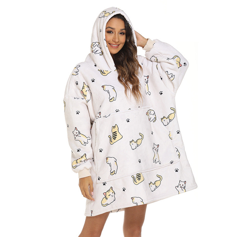 Hoodies Blankets Lazy Cover Blanket Pullover Autumn and Winter Pajamas