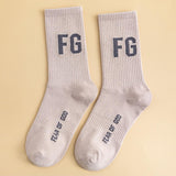 V Lone Socks Socks Men's Middle Tube Socks Cotton Women Long Socks