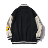Vintage Letterman Jacket Top PU Leather Sleeve Woolen Quilted Baseball Uniform Set Embroidery Baseball Shirt