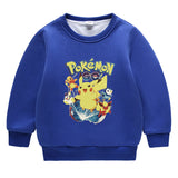 Children Pokemon Pikachu Hoodie Cold Protection Fleece Sweater Double-Layer Thickened
