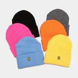 Smiley Face Cap Cute Smiling Face Embroidery Knitted Hat