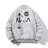 NASA Varsity Jacket Men's Jacket Stand-up Collar Cotton-Padded Coat Baseball Uniform Men