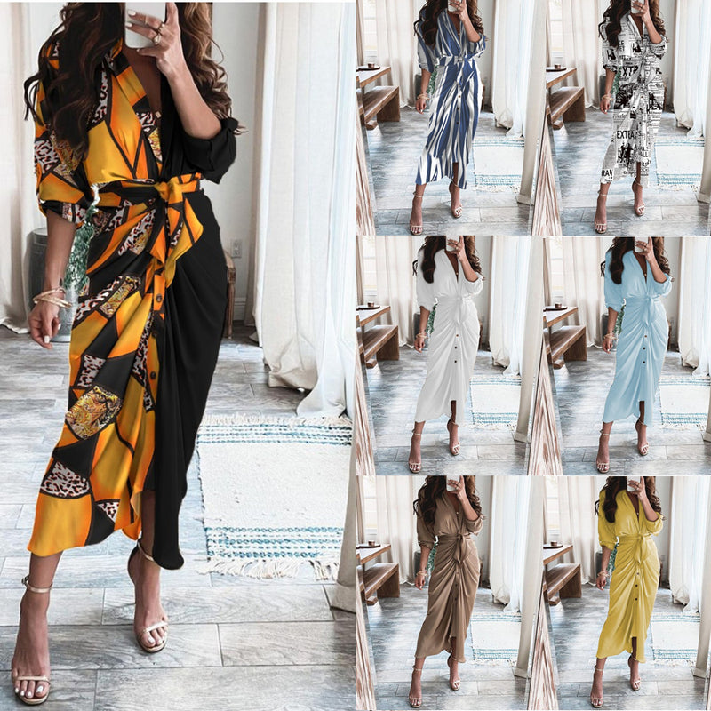 Nina Parker Graffiti Dress Long Sleeve Button Dress Dress