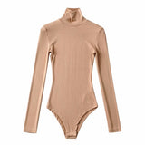 The Rock Turtleneck Autumn and Winter Threaded Cotton Turtleneck Bottoming Shirt Stretch One-Piece Long Sleeves T-shirt