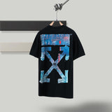 Ow Men's and Women's short sleeve Tshirt Cotton Back Arrow Round Neck Loose Owt t shirt