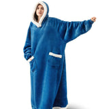 Hoodies Blankets Large Pocket Lazy Blanket Fleece Lamb Wool Bathrobe