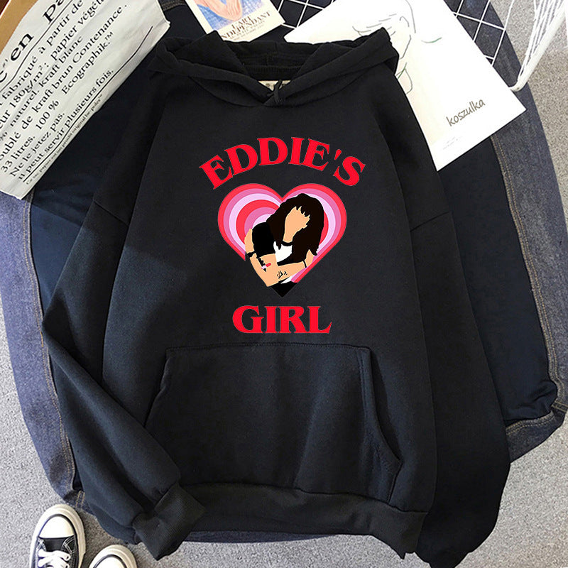 Stranger Things Hoodie Stranger Things 4 Peripheral Printed Hoodie Brushed Hoody Female