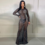 Olivia Wilde See through Dress Mesh Rhinestone Long Evening Dress