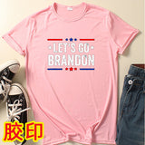 Let'S Go Brandon T Shirt English Letter Pattern Short Sleeve T-Shirt